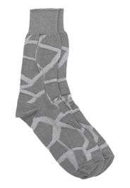 Issey Miyake Men jacquard cotton socks - Grigio