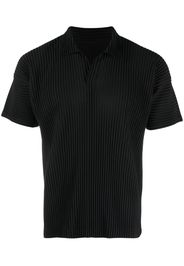 Issey Miyake short-sleeved pleated polo shirt - Nero