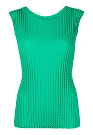 Issey Miyake plissé-effect sleeveless top - Verde