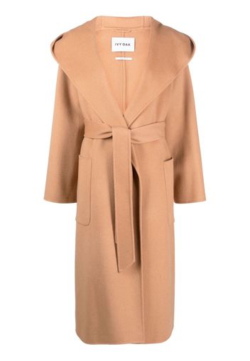 IVY & OAK V-neck belted wool coat - Marrone