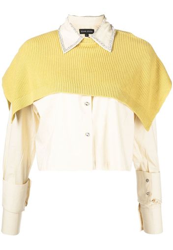 Izaak Azanei knit cape shirt - Giallo