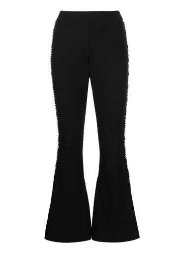 Izaak Azanei knitted embellished flared trousers - Nero