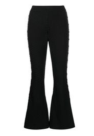 Izaak Azanei knitted embellished flared trousers - Nero