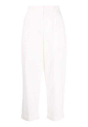 izzue elasticated-waist cropped trousers - Bianco