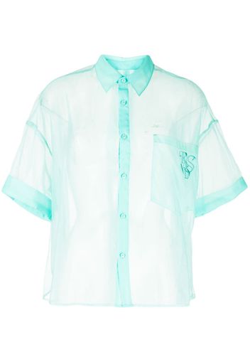 izzue short-sleeve transparent blouse - Verde