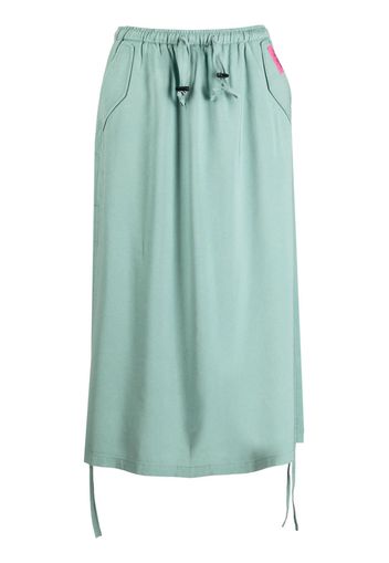 izzue lace-up asymmetric midi skirt - Verde