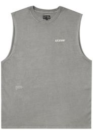 izzue logo-print cotton tank top - Grigio
