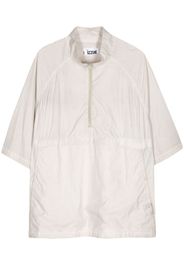 izzue logo-appliqué half-zip shirt - Toni neutri