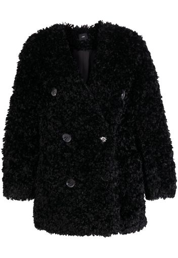 J Koo faux-shearling double-breasted jacket - Nero