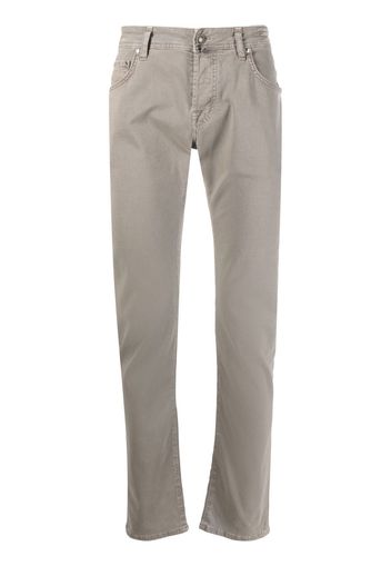 Jacob Cohen five-pocket cotton straight-leg trousers - Toni neutri