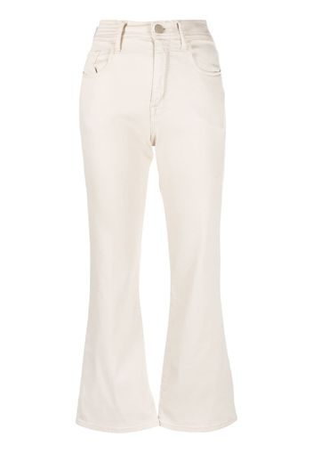 Jacob Cohen embroidered-logo cropped flare jeans - Toni neutri