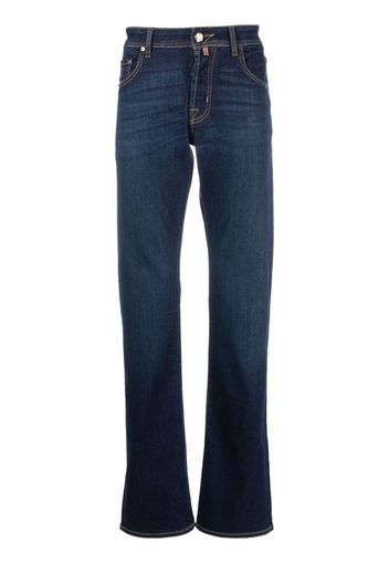 Jacob Cohen embroidered-logo straight-leg jeans - Blu