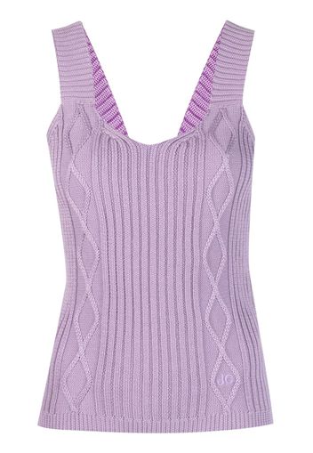 Jacob Cohën logo-embroidered cable-knit tank top - Viola