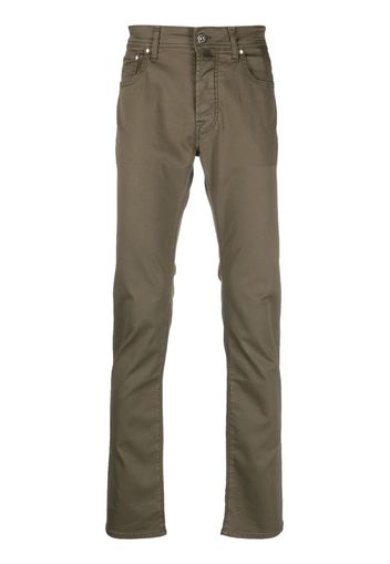 Jacob Cohën contrast-pocket tapered-leg trousers - Verde