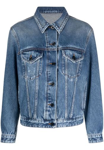 Jacob Cohën distressed denim trucker jacket - Blu