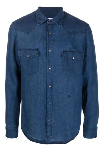 Jacob Cohën long-sleeve linen shirt - Blu