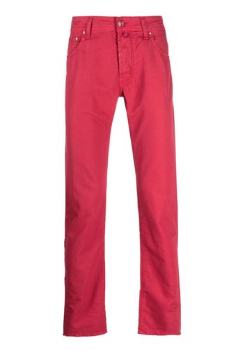 Jacob Cohën logo-embroidered straight-leg trousers - Rosso