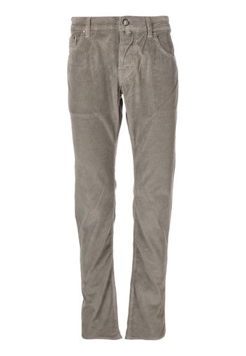 Jacob Cohën low-rise slim-cut corduroy trousers - Grigio