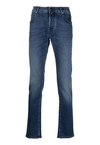 Jacob Cohën logo-patch straight-leg jeans - Blu