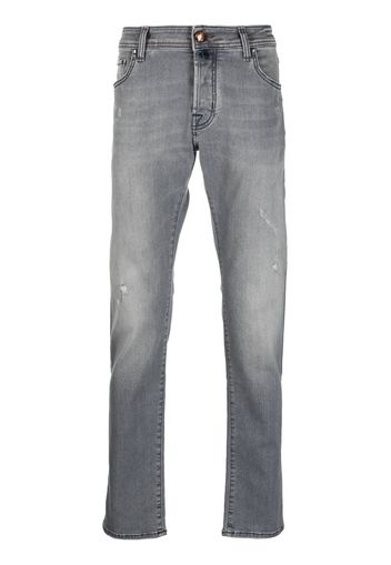 Jacob Cohën logo-patch straight-leg jeans - Grigio