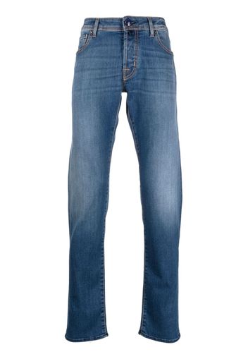 Jacob Cohën mid-rise handkerchief-detail jeans - Blu