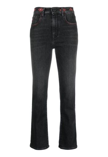 Jacob Cohën Kate embroidered cropped jeans - Nero