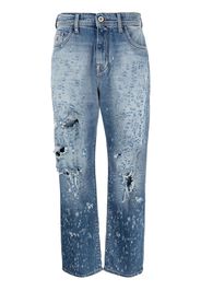 Jacob Cohen Kendal destroyed-effect wide-leg jeans - Blu