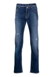 Jacob Cohën logo-embroidered distressed jeans - Blu