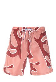Jacob Cohën abstract-print swim shorts - Rosso