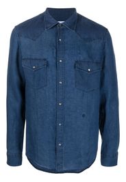 Jacob Cohën long-sleeve linen shirt - Blu