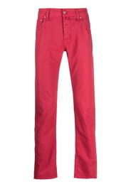 Jacob Cohën logo-embroidered straight-leg trousers - Rosso