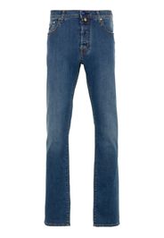 Jacob Cohën logo-patch jeans - Blu