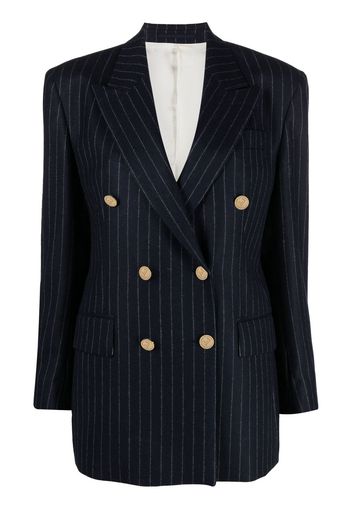 Jacob Lee Blazer gessato doppiopetto - Blu