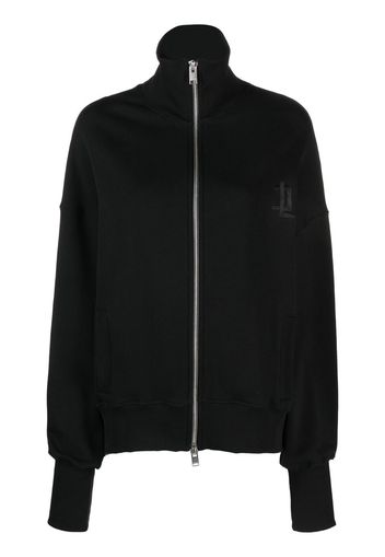 Jacob Lee embroidered-logo zip-up sweatshirt - Nero