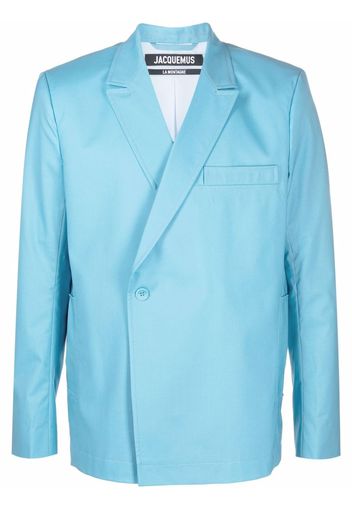 Jacquemus double-breasted virgin wool blazer - Blu