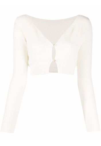 Jacquemus knitted cropped top - Grigio