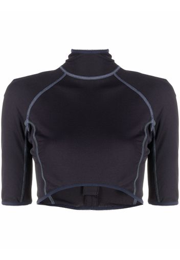 Jacquemus funnel-neck cropped top - Blu