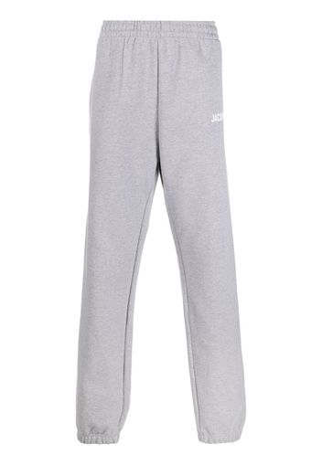 Jacquemus logo-print organic cotton track pants - Grigio