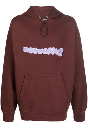 Jacquemus logo embroidered hoodie - Marrone