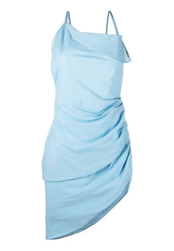 Jacquemus Saudade asymmetric draped mini-dress - Blu