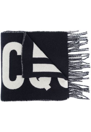 Jacquemus L'écharpe jacquard-logo scarf - Blu