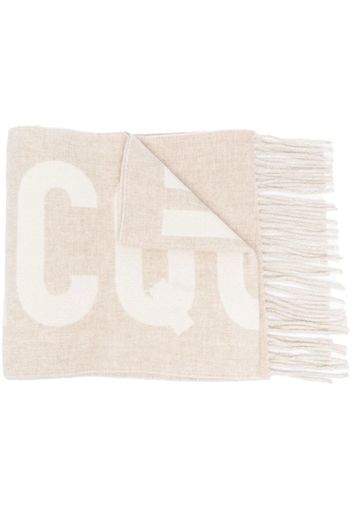 Jacquemus intarsia-knit logo scarf - Toni neutri