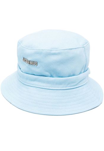 Jacquemus Cappello bucket con placca logo - Blu