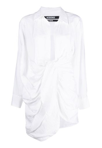 Jacquemus draped shirt dress - Bianco