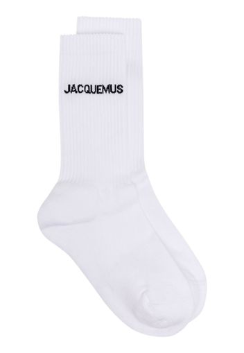 Jacquemus logo-jacquard ribbed socks - Bianco