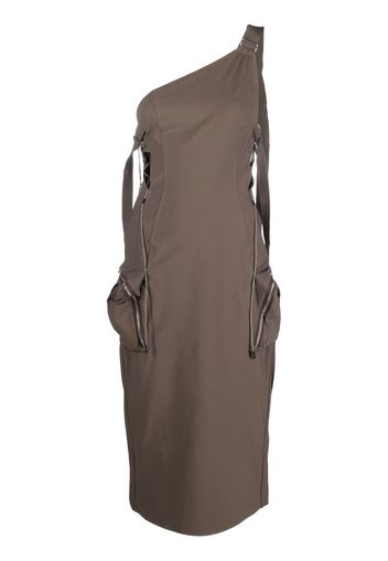 Jacquemus zip-detail midi dress - Marrone