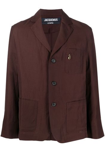 Jacquemus notched lapels single-breasted jacket - Marrone