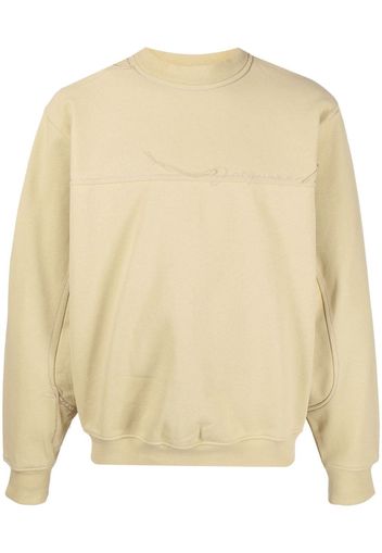 Jacquemus logo-embroidered cotton jumper - Toni neutri