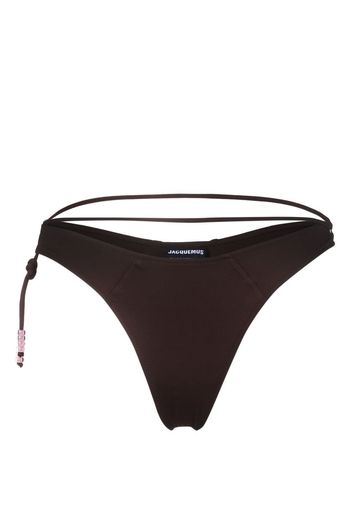 Jacquemus low-rise beaded bikini bottom - Marrone