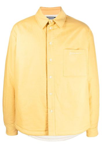 Jacquemus embroidered-logo button-fastening jacket - Giallo